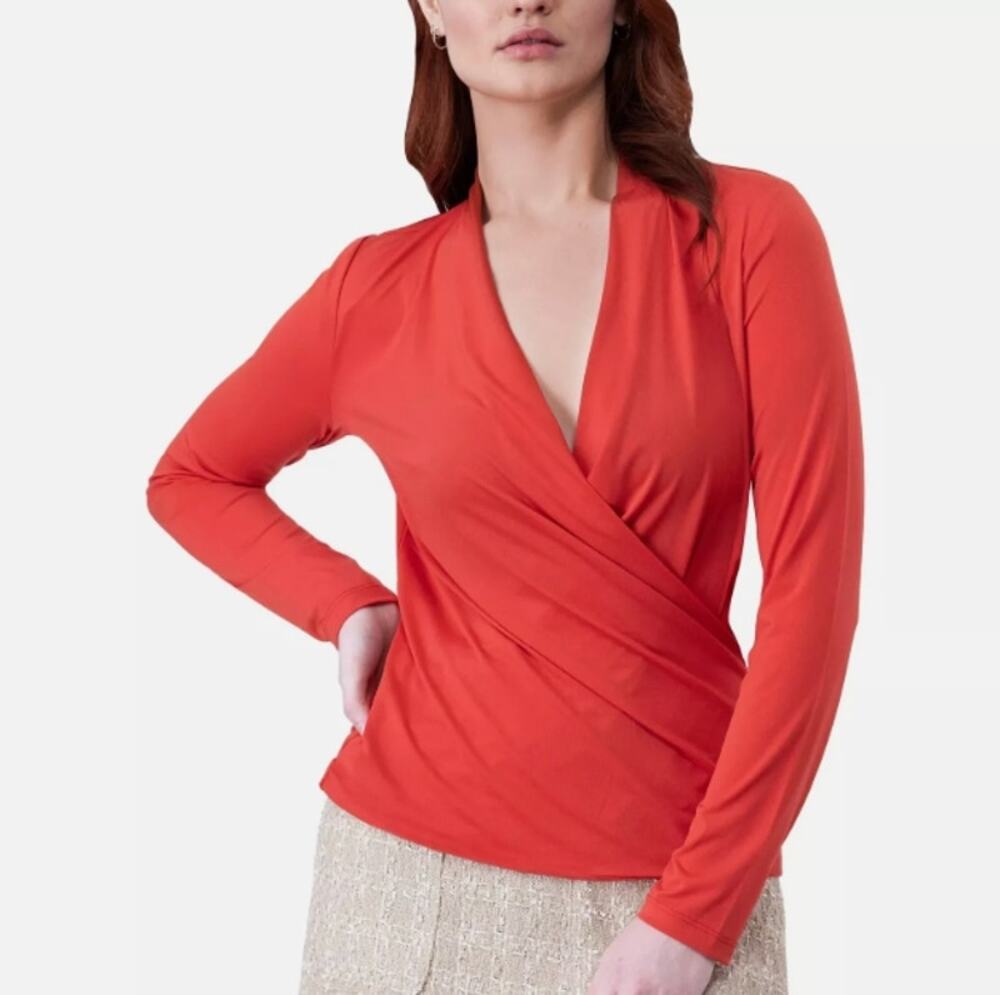 Rachel Roy Ladies' Long Sleeve Wrap Top Stretch Comfort - SMALL